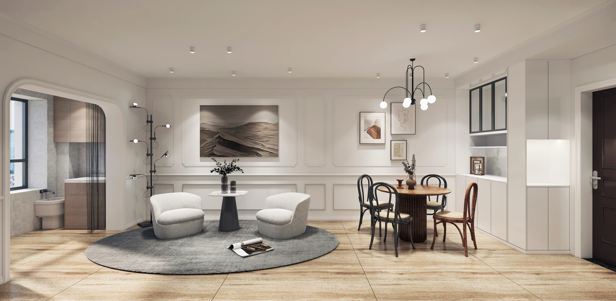 成舍設(shè)計(jì) | 8米長！87㎡小戶型也能擁有這么大的客廳？